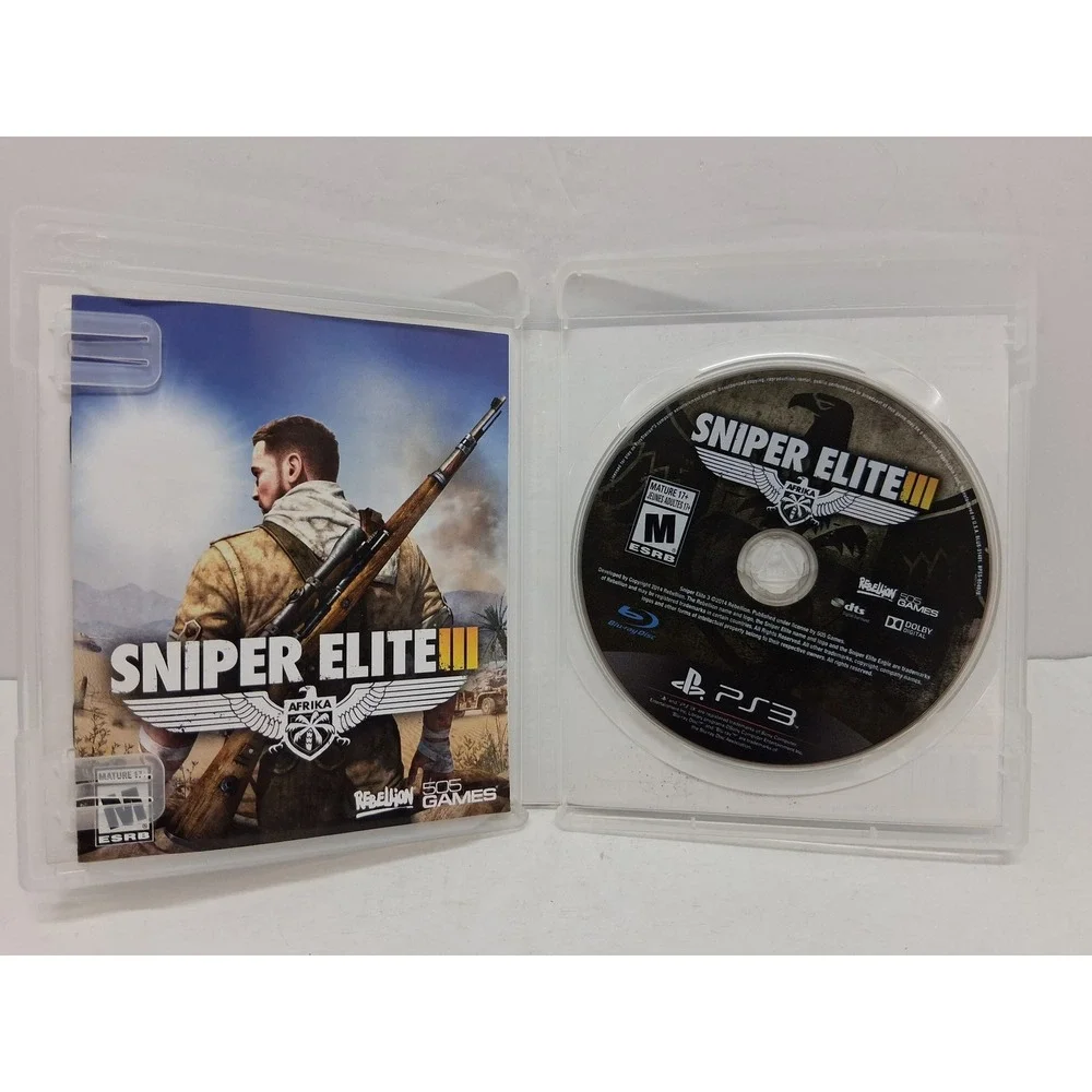 Sniper Elite III 3 PS3 Sony PlayStation 3 Game Complete CIB 505 Games Rebellion